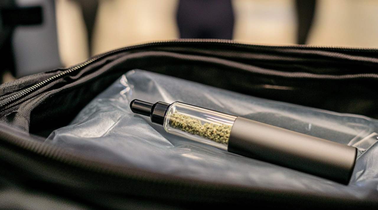 THC Vape Pen On A Plane
